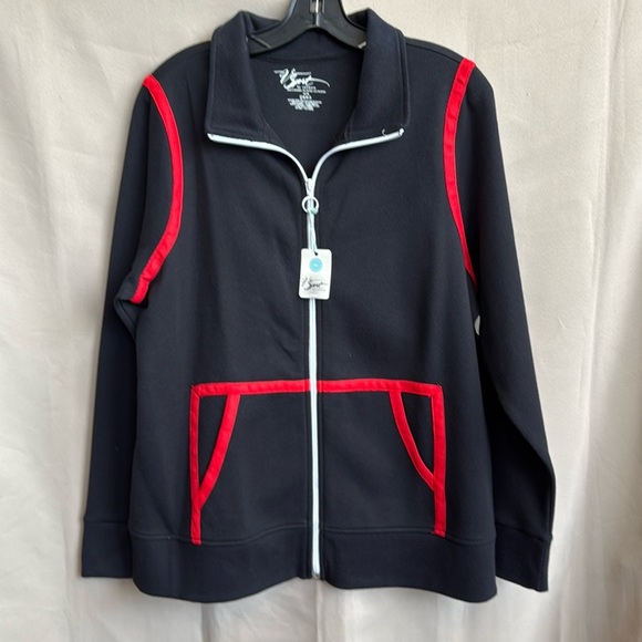 V Sport By Venezia black and red Zip Up Sweatshirt - Picture 1 of 5